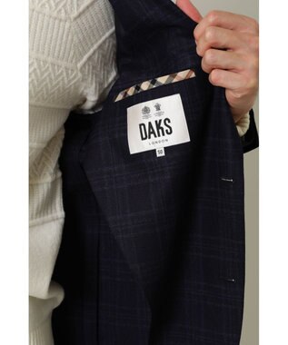 DAKS フランネルチェックジャケット ネイビー