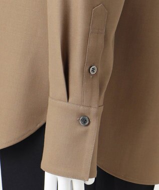 23区 S 【エステータ】ウールツイル バンドカラーシャツ ベージュ系