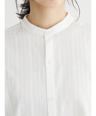 Green Parks カラミバンドカラーシャツ Off White