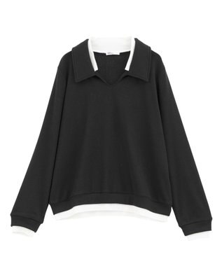 CRAFT STANDARD BOUTIQUE レイヤード風プルオーバー Black