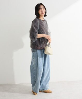 Green Parks シャーリングチュールドッキングプルオーバー Gray