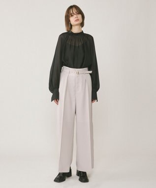 GRACE CONTINENTAL シアーボウタイブラウス ブラック