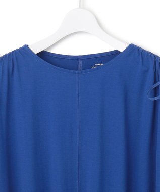 J.PRESS YORK STREET 【WOMEN】【SMOOTH JERSEY】ショルダー シャーリング ワンピース ブルー系