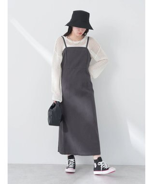 earth music&ecology 綿ツイルジャンスカ Charcoal Gray