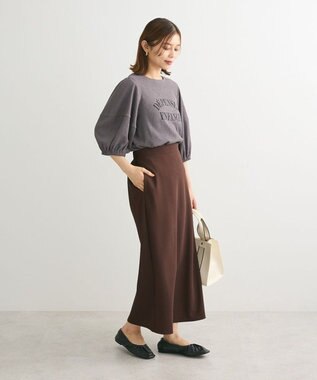 Green Parks ランタンスリーブ表面カットロゴプルオーバー Gray