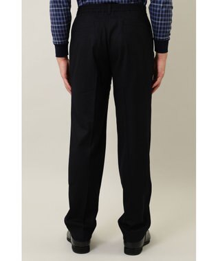 DAKS ウールストレッチフランネルパンツ ネイビー