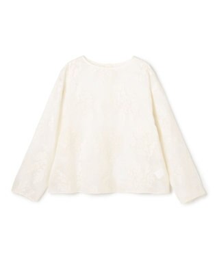 UNFILO L 【前後着用可能の2WAY仕様】ボタニカル エンブロイダリー ブラウス エクリュ