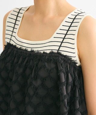 Green Parks ・ＥＬＥＮＣＡＲＥ　ＤＵＥフリンジジャカードビスチェ Black