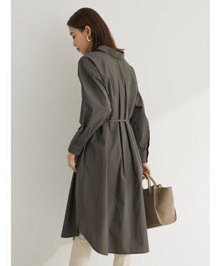 Green Parks ミドル丈シャツワンピースII Charcoal Gray
