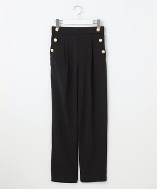 Feroux 【洗える】マリンテーパードパンツ ブラック系