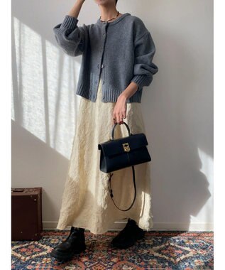 Green Parks クルーネックカーディガン Gray Mixture