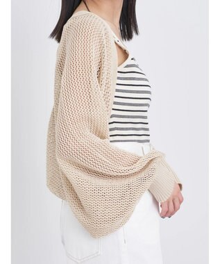 earth music&ecology メッシュボレロ Ivory