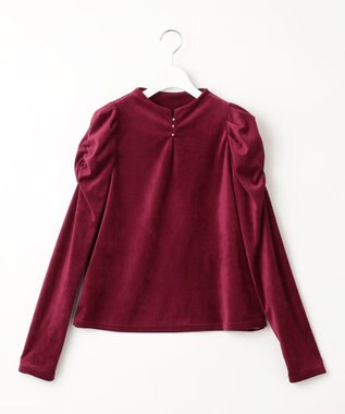 Feroux 【古畑星夏さん着用】ギャザーショルダーベロア プルオーバー ワイン系