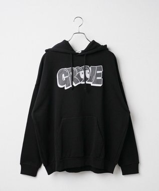 WEGO ヘビーウエイトグラフィティプルパーカー ブラック