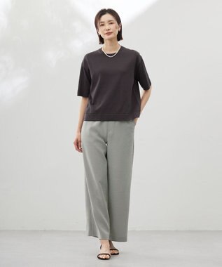 J.PRESS LADIES L 【洗える・抗菌防臭】LUREX ラメ ニットT ダークブラウン系