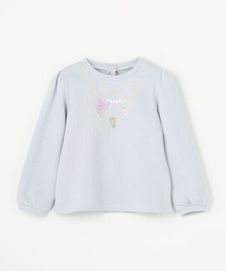 ANY KIDS 【らくっトレーナー】裏毛 ネックレス トレーナー サックスブルー