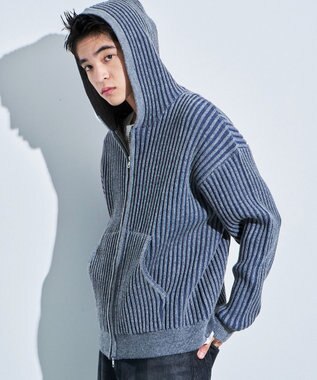 WEGO ヴィンテージライクZIPパーカー ブルー