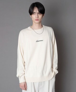 WEGO アクセ付きワンポイントニットプルオーバー（LS） オフホワイト