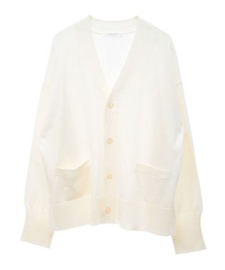 Green Parks 洗える　Ｖネックカーディガン Ecru