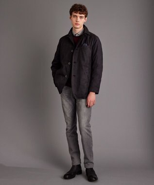 JOSEPH ABBOUD 【ストレッチ/ダウンライナー付JAPAN素材】 2WAYスウェードダウン ブルゾン ブラック系