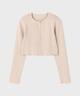 GRACE CONTINENTAL ショートリブニットカーディガン ベージュ