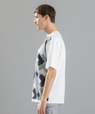 JOSEPH HOMME ファインジャガードブロック　Tシャツ ホワイト系