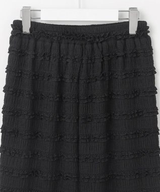 Feroux 【洗える】カットフリルＩラインスカート ブラック系
