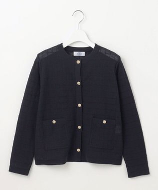 J.PRESS LADIES L 【洗える】WINDY ニット ジャケット ネイビー系