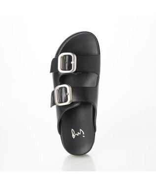 ing <ing>ダブルベルトミュールサンダル ブラック