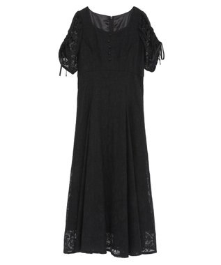 earth music&ecology パネル切り替えレースワンピース Black