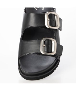 ing <ing>ダブルベルトミュールサンダル ブラック