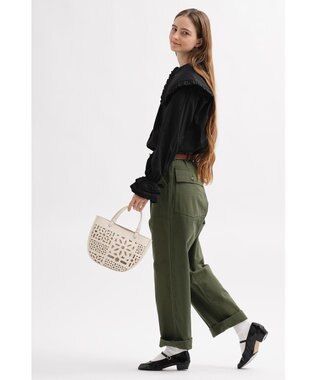 genten セイル カットワーク 手提げバッグ オフホワイト