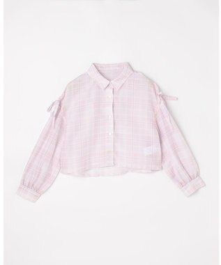 ANY KIDS シアーチェックシャツ ピンク