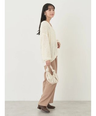 earth music&ecology ぽこぽこヤーンカーディガン Ivory