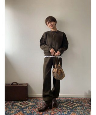 Green Parks リブニットプルオーバー Khaki