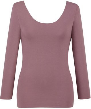 Wing あったかインナー 綿100％(肌側) アウターにひびきにくい ムレにくい 【綿の贅沢ここちフラット】 8分袖 長袖 秋 冬 EL4871 ウイング／ワコール ワイン