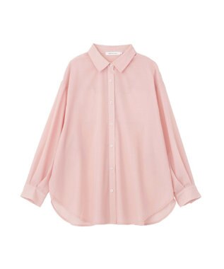 AMERICAN HOLIC 【イージーケア】シアーラウンドシャツ Pink