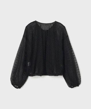 GRACE CONTINENTAL メッシュギャザーブルゾン ブラック