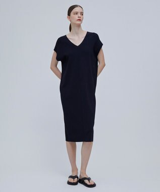 BEIGE， NADIA / サマーニットドレス Navy x Camel
