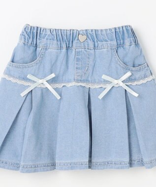 ANY KIDS 【洗濯機可能】プリーツ ミニスカパン デニム