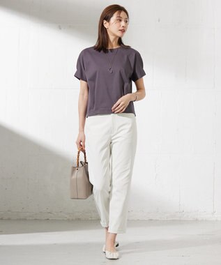 J.PRESS LADIES L 【接触冷感】コットンスムース フレンチスリーブ カットソー スレート系