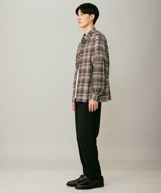 UNFILO MENS イージーケア エアリーシアーシャツ ブラウンチェック