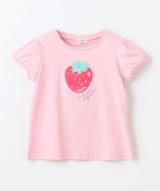 ANY KIDS しゃらしゃらモチーフ Tシャツ ピンク（いちご）