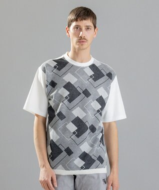 JOSEPH HOMME ファインジャガードブロック　Tシャツ ホワイト系