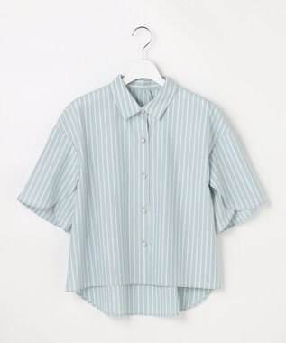 ANY SIS S ペタルスリーブ シャツ ミントストライプ