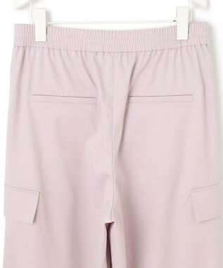 ICB 【洗える】ウォームサテン ワイドストレートカーゴパンツ ヘイズピンク系