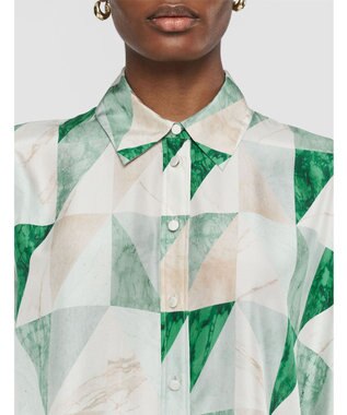 JOSEPH マーブルプリント　シルクシャツ Lagoon combo