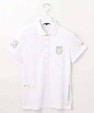23区GOLF 【WOMEN】【吸水速乾/UVカット】グラフィカルポロシャツ ホワイト系
