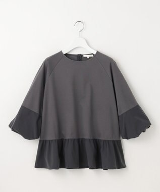 自由区 L クリアコットンポンチペプラム カットソー スレート