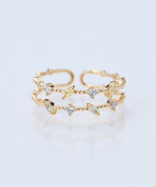 Phoebe ハーモニーカラーダブルラインリング マルチ1